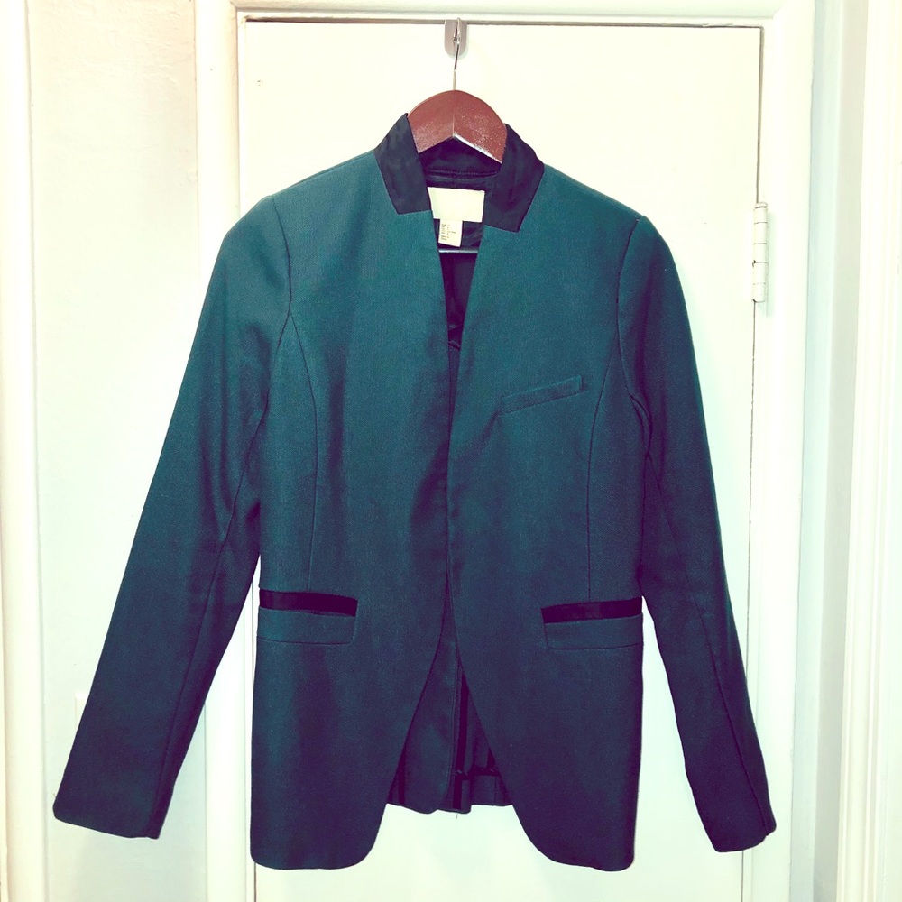 Dark forest green blazer with satin lining